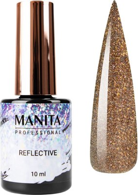 Гель-лак для ногтей Manita Professional Светоотражающий с хлопьями юки/Multichrome Reflective №03 (10мл) - 