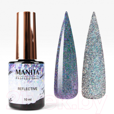 Гель-лак для ногтей Manita Professional Светоотражающий с хлопьями юки/Multichrome Reflective №04 (10мл)