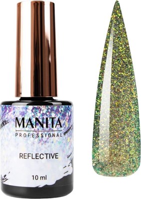 Гель-лак для ногтей Manita Professional Светоотражающий с хлопьями юки/Multichrome Reflective №05 (10мл) - 