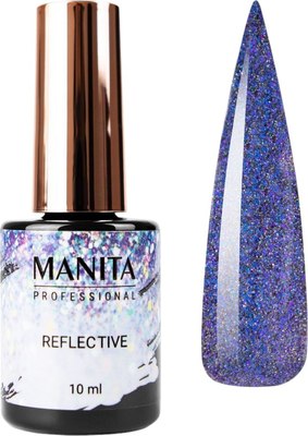 Гель-лак для ногтей Manita Professional Светоотражающий с хлопьями юки/Multichrome Reflective №09 (10мл) - 