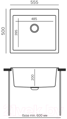 Мойка кухонная Tolero R-111 (уголь)