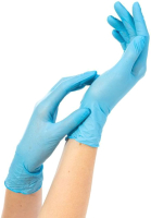 Перчатки одноразовые NitriMAX Нитриловые (L, 100шт, голубой) - 