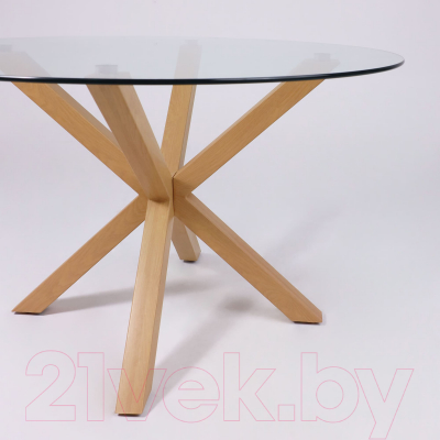 Обеденный стол AksHome Dolce (стекло/дуб натуральный)