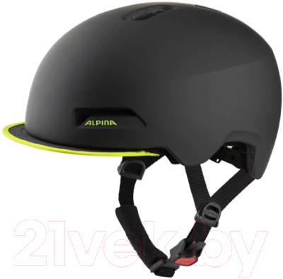 Защитный шлем Alpina Sports Brooklyn / A9758-33 (р-р 52-57, черный/неон желтый матовый)