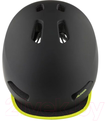 Защитный шлем Alpina Sports Brooklyn / A9758-33 (р-р 52-57, черный/неон желтый матовый)