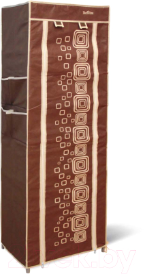 Тканевый шкаф Sheffilton SHT-SS15-P (черный/коричнево-бежевый)