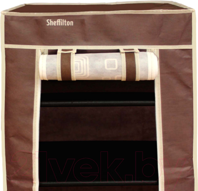 Тканевый шкаф Sheffilton SHT-SS15-P (черный/коричнево-бежевый)