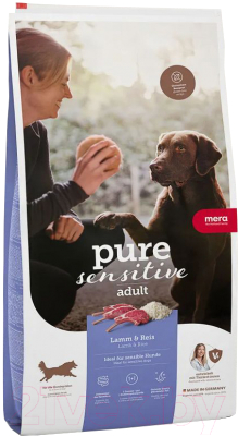 Сухой корм для собак Mera Pure Sensitive Adult ягненок и рис / 56626 (1кг)