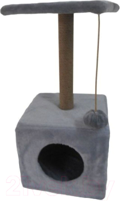 Комплекс для кошек Homecat Домик с площадкой малый / 76714 (серый)