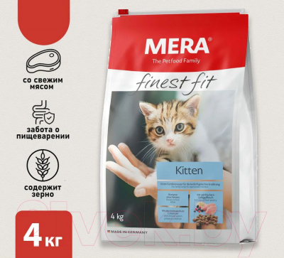 Сухой корм для кошек Mera Finest Fit Kitten для котят / 33634 (4кг)