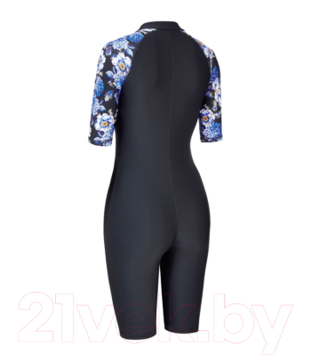 Гидрокостюм для плавания ZoggS Kneesuit Sleeve Print / 462386 (р-р 40(36), черный/синий)