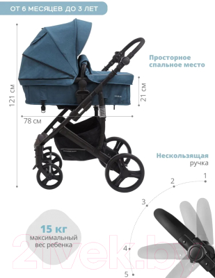 Детская универсальная коляска INDIGO Taurus (синий)