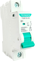 Выключатель автоматический Tengen TGB1N-63 1P 1A B 6kA 1M / TGB1N-63-1-01B - 