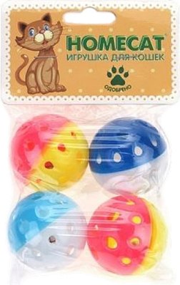 

Набор игрушек для кошек, Мячи пластиковые Горошек с колокольчиком / 72354