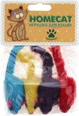 

Набор игрушек для кошек, Мышки плюшевые Гремящие / 72351