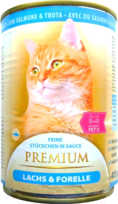 Влажный корм для кошек My Happy Pets Premium Семга и форель (415г)