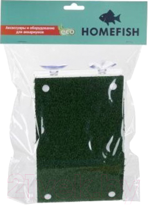 Декорация для террариума Homefish Остров для земноводных с ковриком на присосках / 84252 
