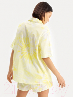 Рубашка Mark Formelle 112682 (р.170-104-110, желтый тай-дай на белом)