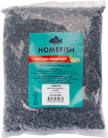 Грунт для аквариума Homefish 84339 (1кг, черный)