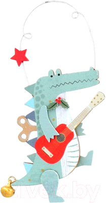 Елочная игрушка Gisela Graham Toy Box. Крокодил с гитарой / 14646-1