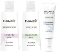 Набор косметики для лица Ecolatier Soft Skin Гель для умывания+Тоник+Крем для лица  (150мл+150мл+50мл) - 