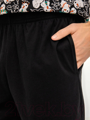 Комплект домашней одежды Mark Formelle 591038 (р.88-78-182/188, Новый Год на черном/черный)