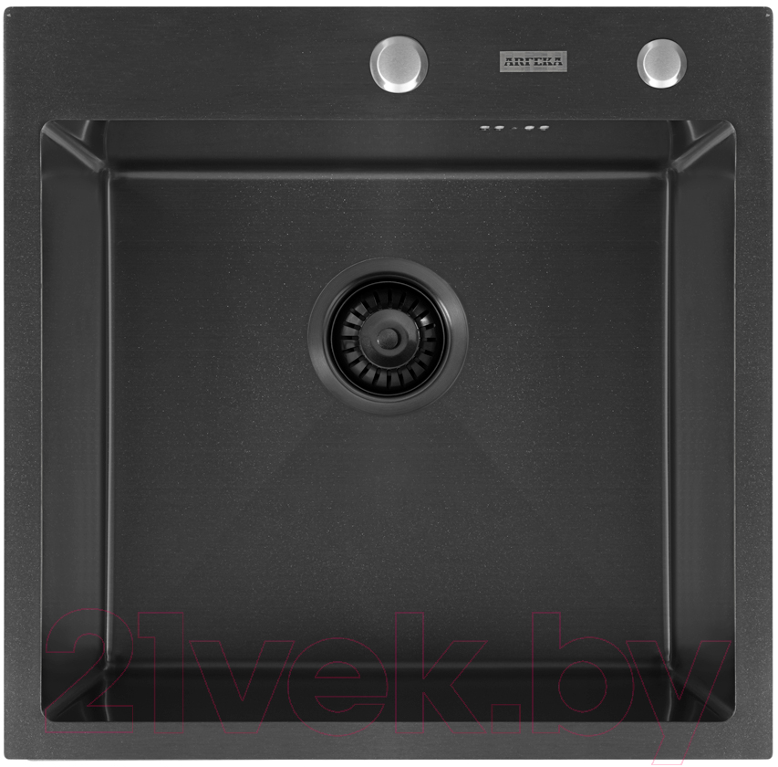 Мойка кухонная Arfeka Eco AR 50x50 + RM AR + DS AR (черный, с аксессуарами) — фото 3