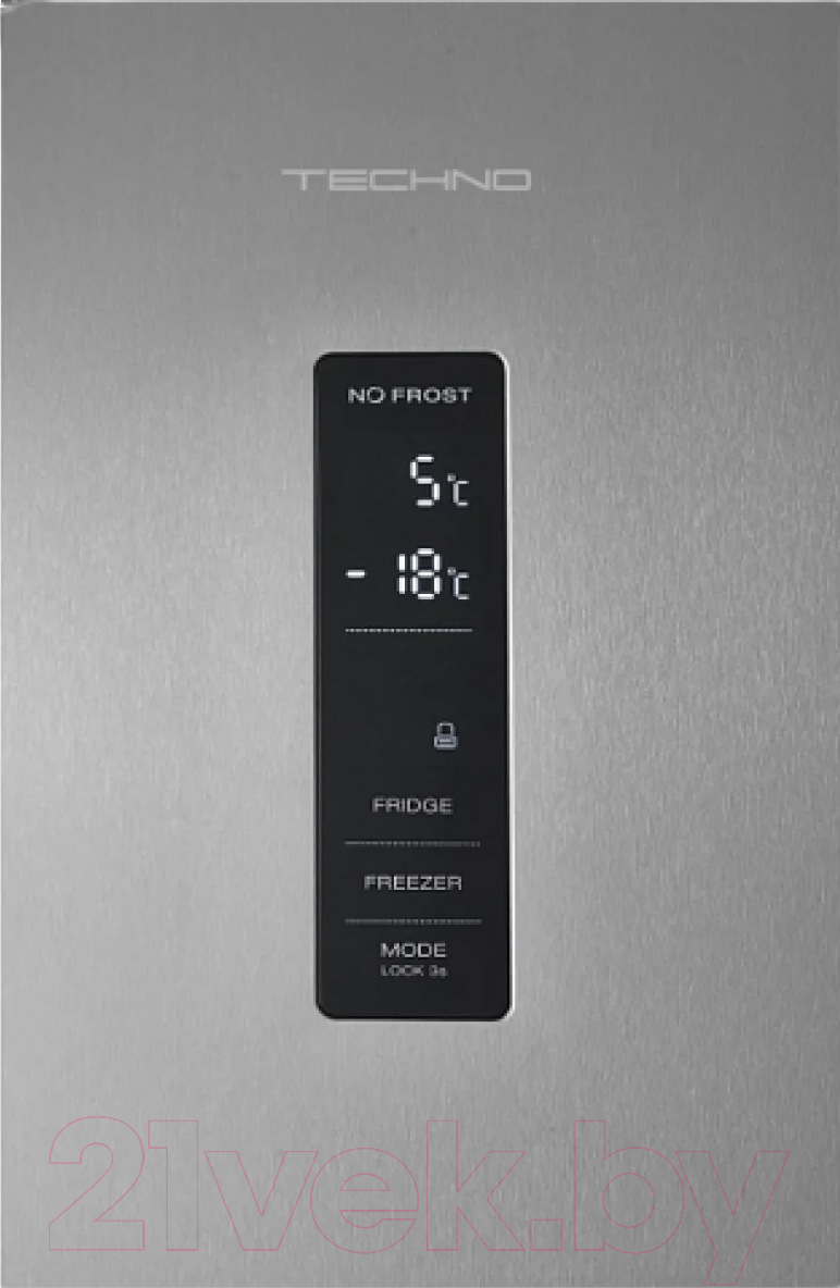 Холодильник с морозильником TECHNO FN2-47S SS