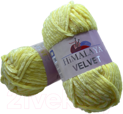 Набор пряжи для вязания Himalaya Velvet / 90002 (2 мотка, светло-жетлый)