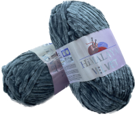 Набор пряжи для вязания Himalaya Velvet / 90020 (2 мотка, темно-серый) - 