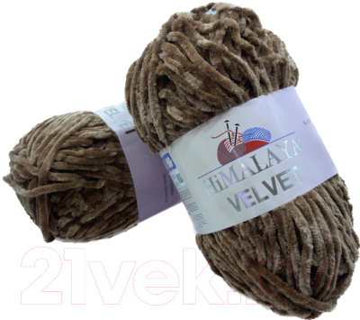 Набор пряжи для вязания Himalaya Velvet / 90037 (2 мотка, коричневый)