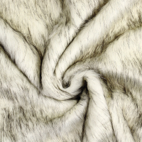 Ткань для творчества Страна Карнавалия Лоскут. Мех на трикотажной основе / 10114569 (белый/серый) - 
