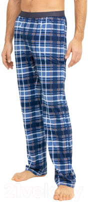 Штаны пижамные Mark Formelle 581134 (р.90-182/188, темно-синяя клетка)