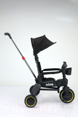 Трехколесный велосипед с ручкой NINO KS-1688 (черный)