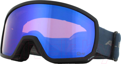 Маска горнолыжная Alpina Sports Scarabeo S Q-Lite / A7261881 (черный матовый/светло-синий)