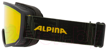 Маска горнолыжная Alpina Sports Scarabeo S Q-Lite / A7261835 (черный /желтый матовый/золото)