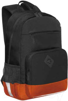 Школьный рюкзак Grizzly RB-455-1 (черный/оранжевый)