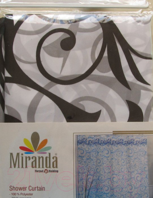 Шторка-занавеска для ванны Miranda Motives Grey