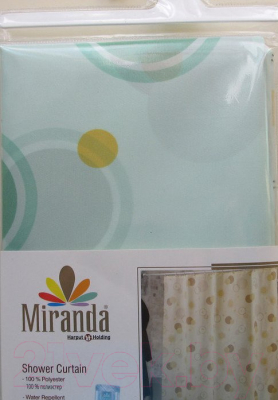 Изображение товара Шторка-занавеска для ванны Miranda Circle Green