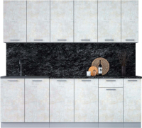 Кухонный гарнитур Интерлиния Мила Лайт 2.3 (бетон лайт/бетон лайт/кастилло темный) - 