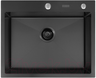 Мойка кухонная Arfeka Eco AR 60x50 + RM AR + DS AR (черный, с аксессуарами)