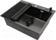 Мойка кухонная Arfeka Eco AR 60x50 + RM AR + DS AR (черный, с аксессуарами) - 