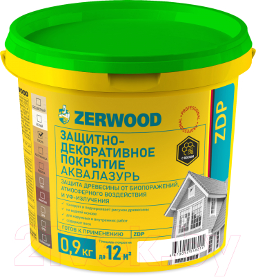 Защитно-декоративный состав Zerwood ZDP Аквалазурь (900г, бесцветный)