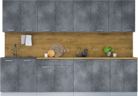Кухонный гарнитур Интерлиния Мила Лайт 3.0 (бетон потленд/бетон портленд/дуб бунратти) - 