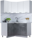 Готовая кухня Интерлиния Мила Лайт 1.2x1.4 (белый платинум/бетон портленд/белый гранит) - 