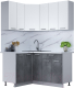 Готовая кухня Интерлиния Мила Лайт 1.2x1.5 (белый платинум/бетон портленд/белый гранит) - 