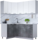 Кухонный гарнитур Интерлиния Мила Лайт 1.2x1.8 (белый платинум/бетон портленд/белый гранит) - 