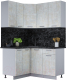 Готовая кухня Интерлиния Мила Лайт 1.2x1.4 (бетон лайт/бетон лайт/кастилло темный) - 