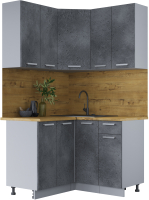 Кухонный гарнитур Интерлиния Мила Лайт 1.2x1.2 (бетон потленд/бетон портленд/дуб бунратти) - 