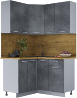 Кухонный гарнитур Интерлиния Мила Лайт 1.2x1.3 (бетон потленд/бетон портленд/дуб бунратти) - 